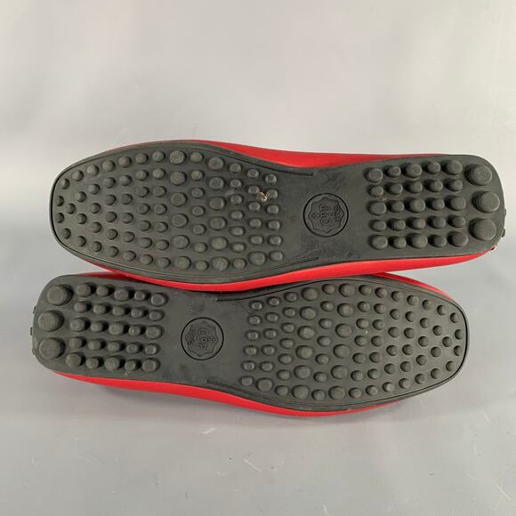 OPP FRANCE Size 7 Red Leather Penny Drivers Loafers - Picture 6 of 8